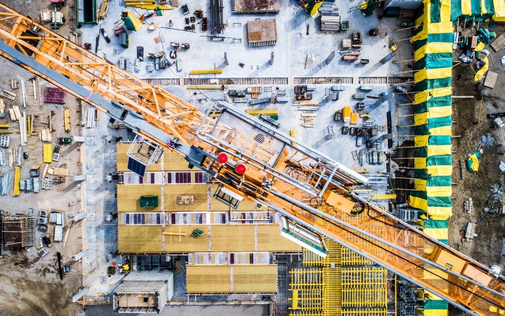 Construction site view from above